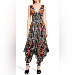 Saloni Zuri Silk V-neck Sleeveless Dress-Bergdorf Goodman